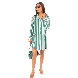 Tuckernuck Pomander Place Forest Green Striped Bradley Dress NWOT (XL)